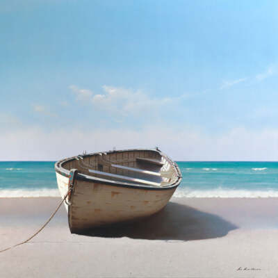 High and Dry by Zhen-Huan Lu Art Print Boat Beach Coastal Ocean Seascape 13x19
