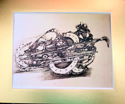 Surrealist Fantasy modern ink car drawing - Future Car