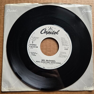 MEL MCDANIEL Real Good Feel Good Song DJ PROMO 45 7'' Record Vinyl Records