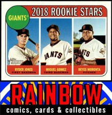 2018 Topps Heritage #16 Ryder Jones / Reyes Moronta / Miguel Gomez RC