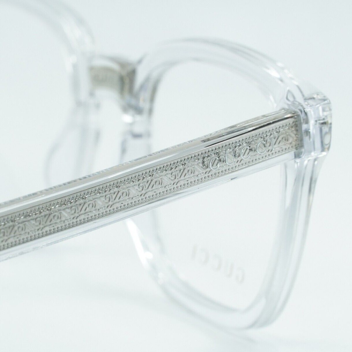 GUCCI GG0184O 012 Crystal Silver Eyeglasses New Authentic | eBay