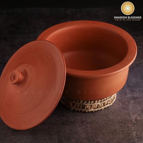Traditional 5.5L Earthenware Kadai with Mirror Shine - Safe for All Heat Sources - Picture 6 of 11