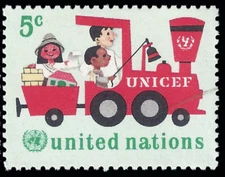 UN New York #Mi172 MNH 1966 Children in locomotive and tender [162]