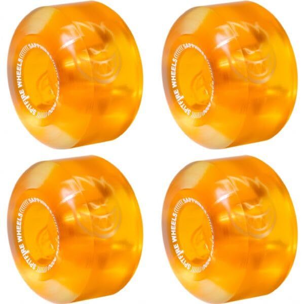 新品 Spit Fire クリア ウィール 90DU 54mm Spitfire Wheels Sapphire Cruiser Clear/Orange Skate Wheels 54mm