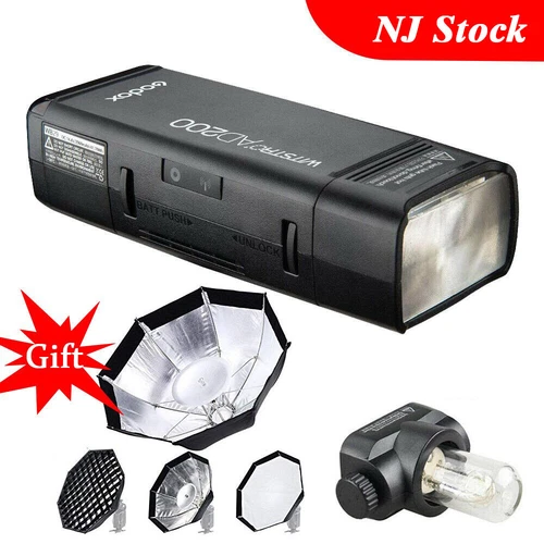 Godox AD200 Dual Head Pocket Camera Flash AD-S7 Softbox F Canon Nikon Sony Fuji