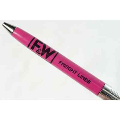 FW Freight Lines Advertisement Rite O Graph Ballpoint Pen Pink