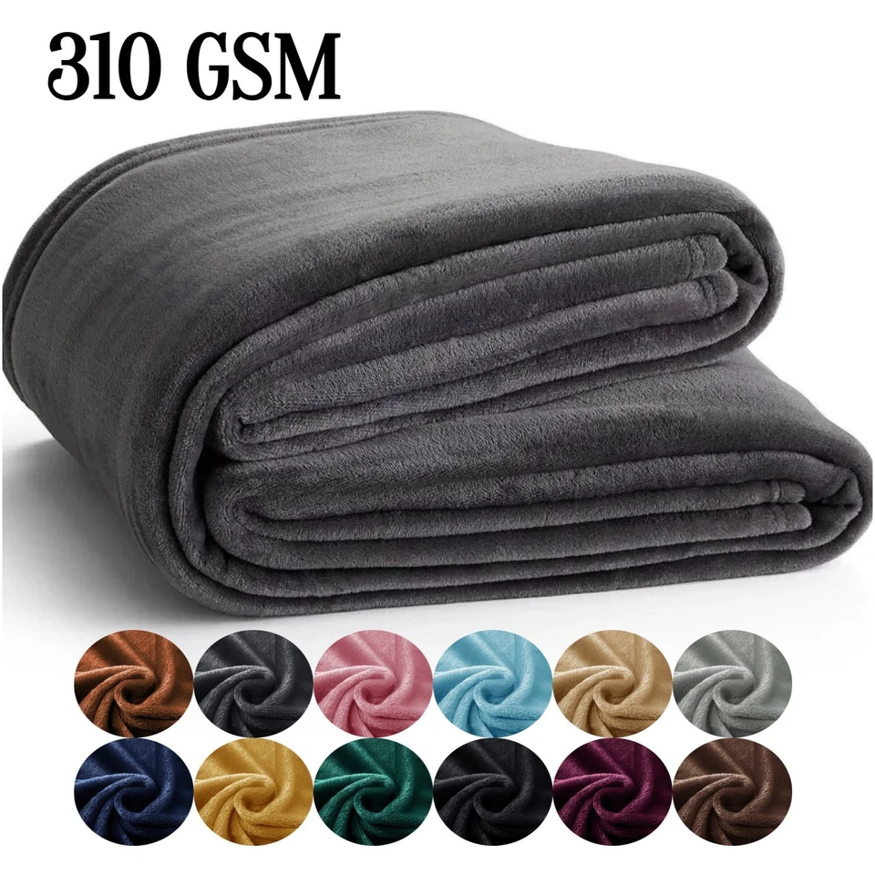 Super Soft & Warm Fleece Blanket Large Sofa Bed Mink Throw Over Double King Size - Image 1 of 1