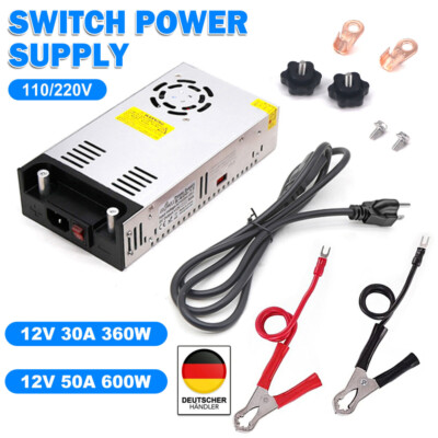 DC 12V 50A 600W Netzteil Trafo Schaltnetzteil Transformator Power Supply Adapter