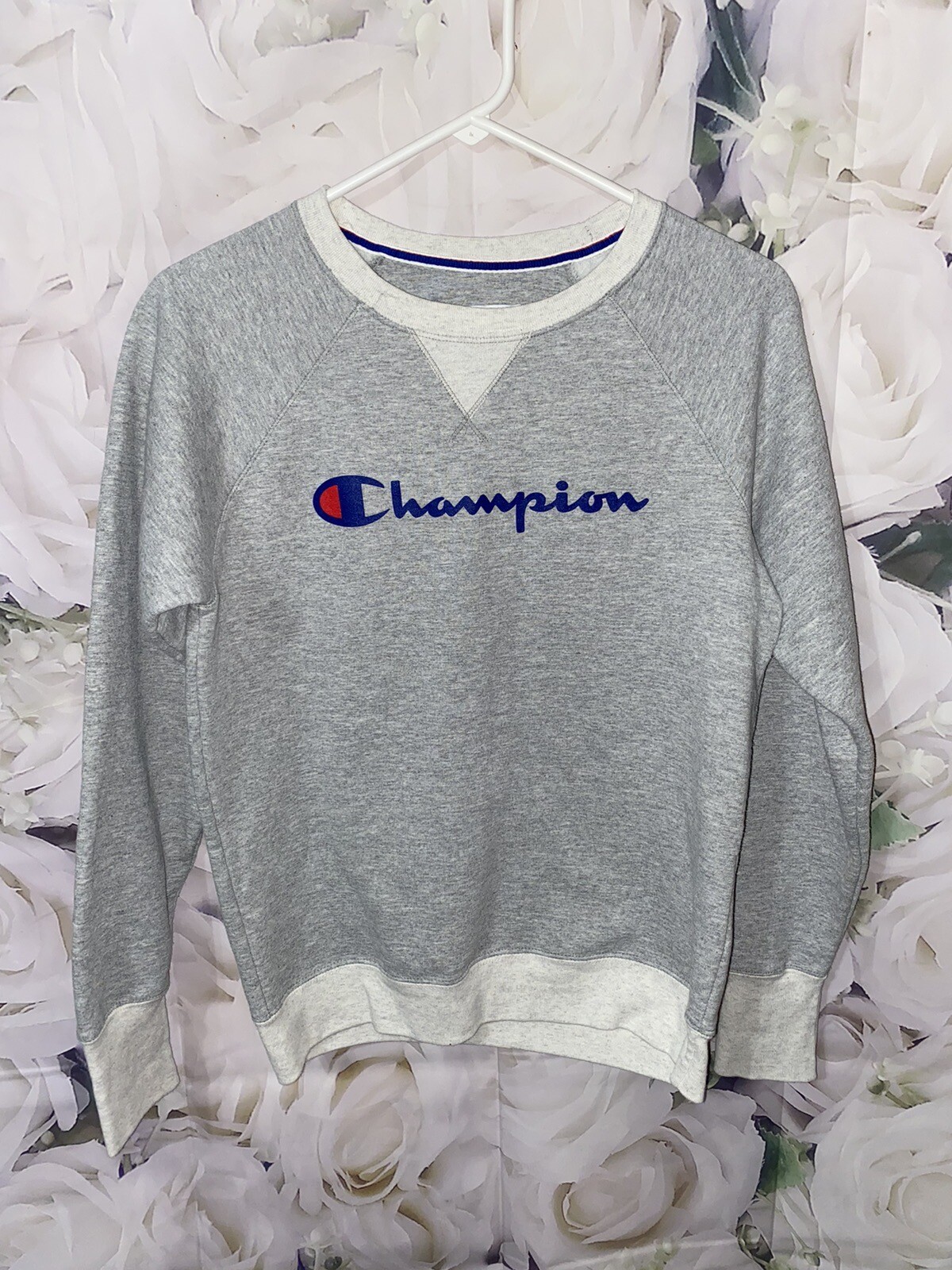 Champion womens grey crewneck sweater size small