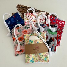Soap Saver Bags, Bath Mitt Handmade in Cotton Fabric &  Soft Bamboo Towelling