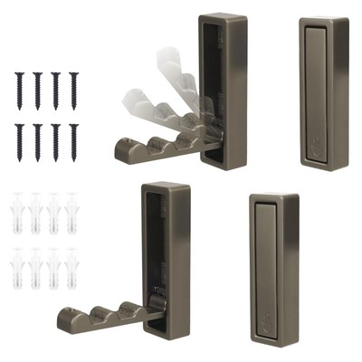 4pcs Folding Wall Hooks Zinc Alloy Foldable Coat Flip Down Holder Wall Mount ...