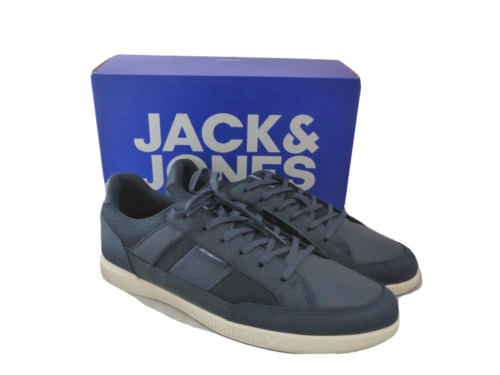 Jack & Jones Byson Mesh Navy Lace Up PU Trainers Comfort Shoes Casual Mens Sz 7 - Picture 1 of 13