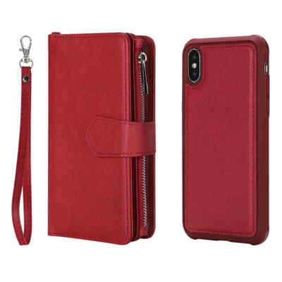 Cover For iPhone 11 Pro X XR 6s 7 8 Plus Magnetic Detachable Wallet Leather Case