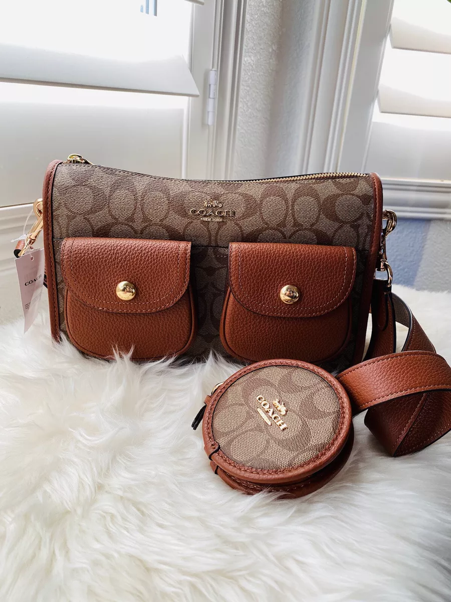 Coach signature store coin purse