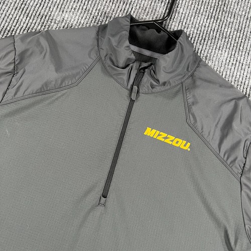Missouri Tigers Mizzou Jacket Windbreaker Mens XL Extra Large Gray Nike 1/4 Zip