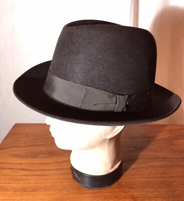 Chapeau Borsalino Feutre Mossant T: 56,5 Marron - Photo 1/4