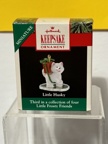 Little Husky`1990`Miniature-Little Frosty Friends-Series,Hallmark Ornament-NOS - Picture 2 of 3