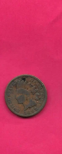 US INDIAN HEAD CENT PENNY 1887 GOOD-NICE USED OLD ANTIQUE CIRCULATED COIN