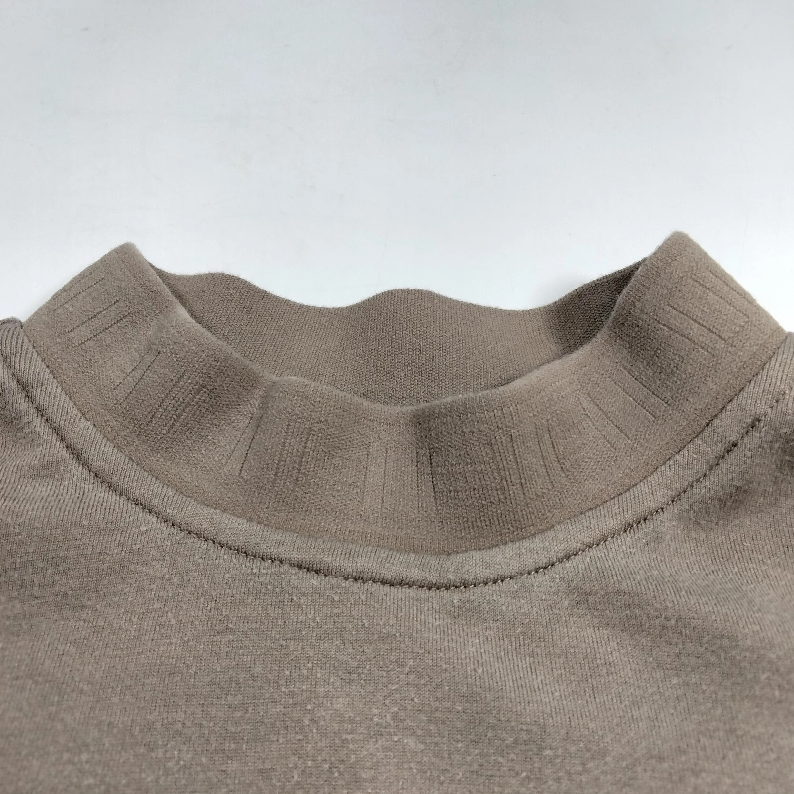 HERMÈS Felpa maglione misto seta Hermes logo H finto collo alto taglia 34 oliva