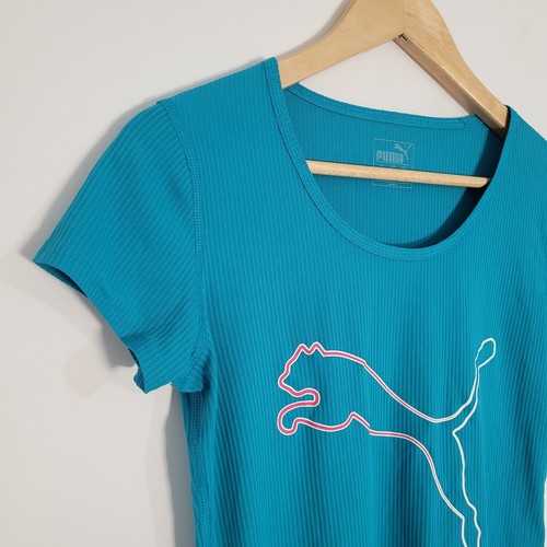 Ladies PUMA T Shirt Top Green Small Size 8-10 UK Gym Running Yoga Casual - Picture 4 of 8