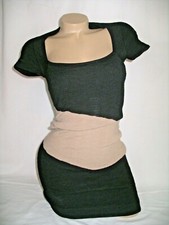 GUESS By Marciano Black Beige Color Block Dress XS Spandex Bodycon Bandage Sexy