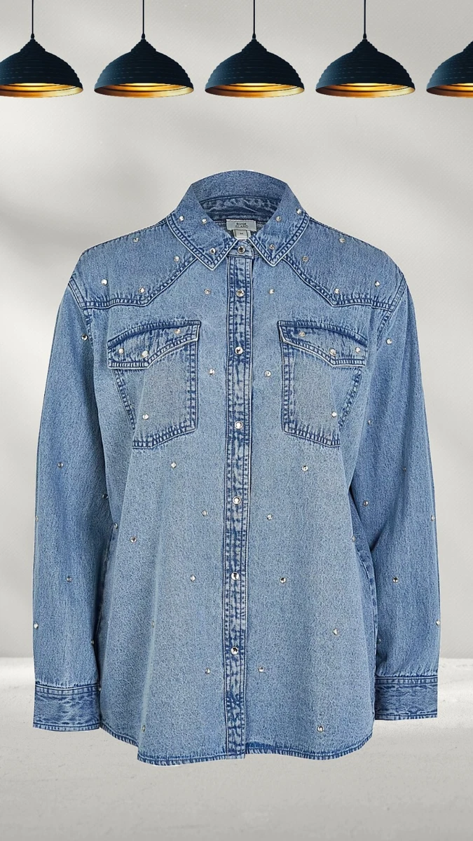 Sequin denim shirt sale
