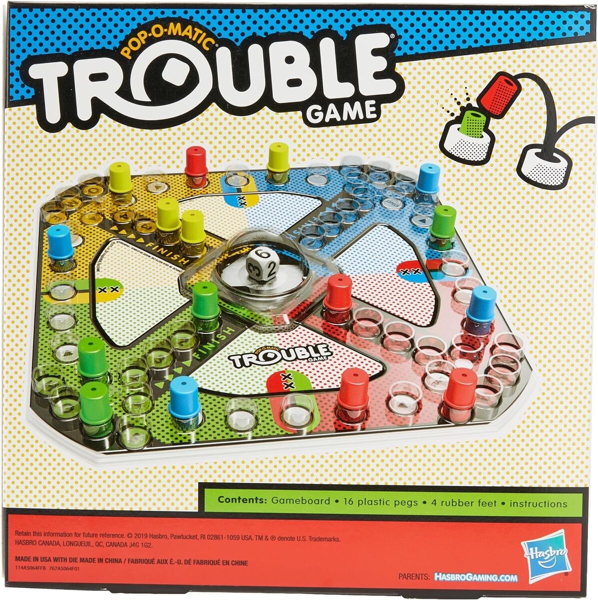 Hasbro Gaming Trouble Board Game, 2-4 Players - For Kids 5 Years and U –  AERii