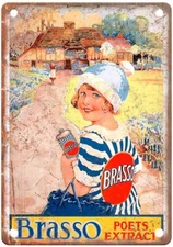 Brasso poets extract Vintage Liquor Poster Reproduction Metal Sign E600