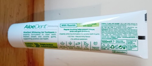 ALOE DENT WHITENING ALOE VERA TOOTHPASTE 100ML Plus Fluoride 3 TUBES - Picture 3 of 3