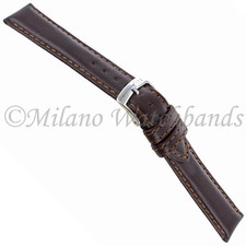 20mm Morellato Regatta Brown Genuine Italian Leather Padded Stitched Watch Band