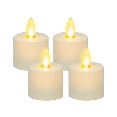 Luminara Flickering Flameless Pearl Ivory Tealights - Warm LED Light Flame Vo...