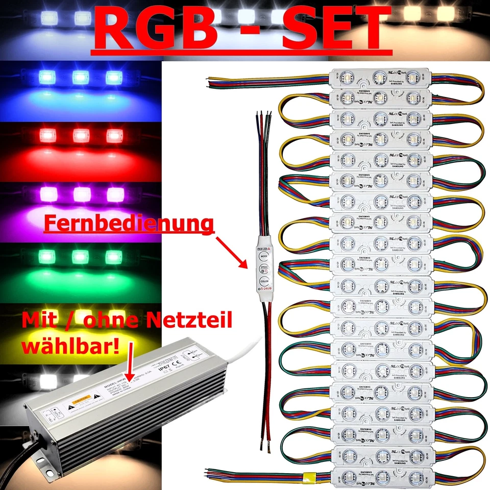 LED Modul Samsung Chip neutraweiß weiß Netzteil 230V 12V Werbung Beleuchtung - Bild 2 von 2