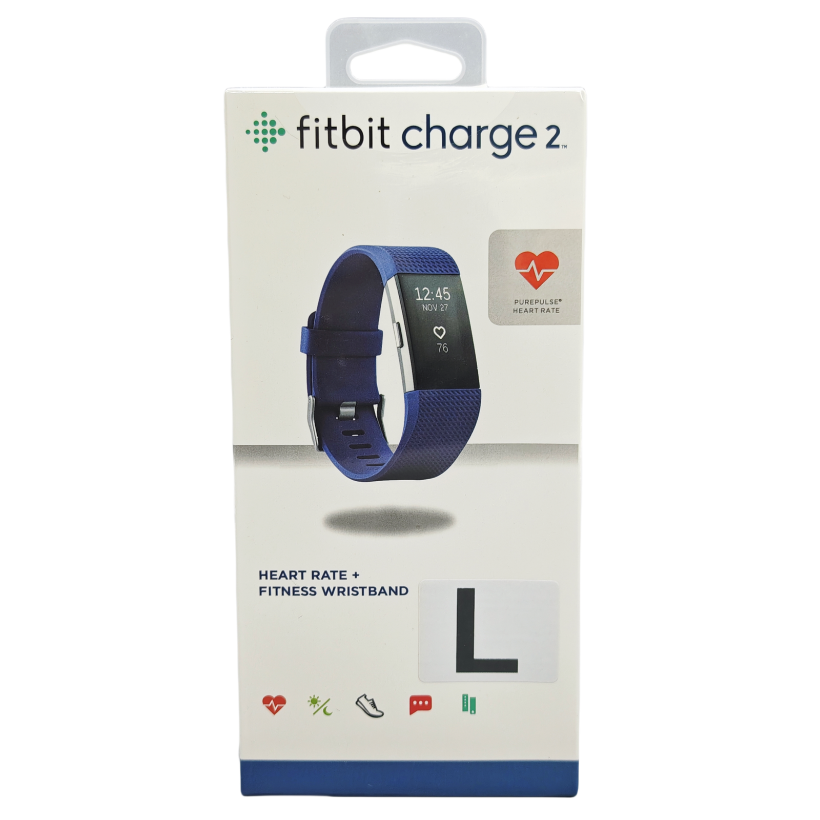 Fitbit Charge 2 Heart Rate Fitness Tracker S&L Blue Brand New Sealed