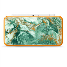 Skins Decal Wrap for Nintendo 2DS XL - Marble Paint Swirls green