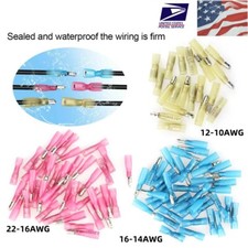 50-200x Heat Shrink Bullet Wire Connectors 22-10AWG Male Female Crimp Terminals