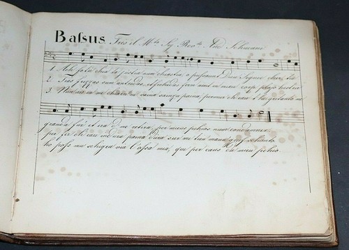SELTENE NOTEN - HANDSCHRIFT, MANUSCRIPTE,BASSUS, TINTE AUF PAPIER UM 1760,RAR - Bild 2 von 9