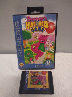 Barney's Hide & Seek Game (Sega Genesis, 1993) Game & Case Only Works Great