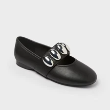 Women’s Genevieve Oversized Dome Stud Mary Jane Flats with Memory Foam Insole