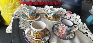 Jordan Ceramic Demitasse Cups & Saucers Set 6-Piece 15 ml Multicolor