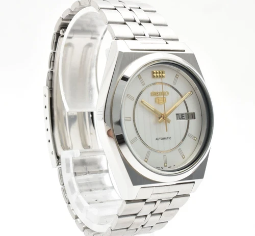 [MINT] SEIKO 5 7009-876A Vintage Gold White 36mm Automatic Men's Watch JAPAN