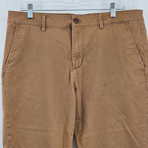 Pantalones chinos vintage resistentes a la intemperie para hombre 34x32 marrón frente plano W3F044 - Imagen 8 de 9