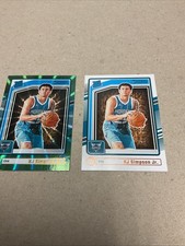 2024-25 Panini Donruss Charlotte Rated Rookie KJ Simpson Jr. Green Laser/Common 