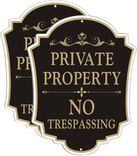 2 Pack Private Property No Trespassing Sign, 12X10 Inch Aluminum Metal Sign, Fad