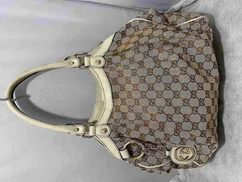 Sac à main fourre tout Gucci Soie Gg motif beige marron toile pour femme 21944 occasion