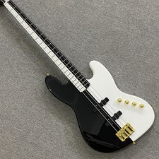 Black and white colorStyle Electric Bass Guitar Maple Neck gold hardware 20frets