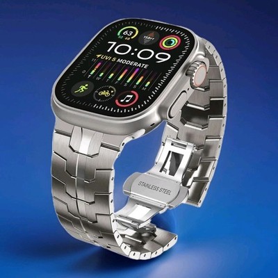 Edelstahl Armband, Apple Watch ULTRA 11 10 9 8  SE, 49mm Metall Ersatz Band byHu