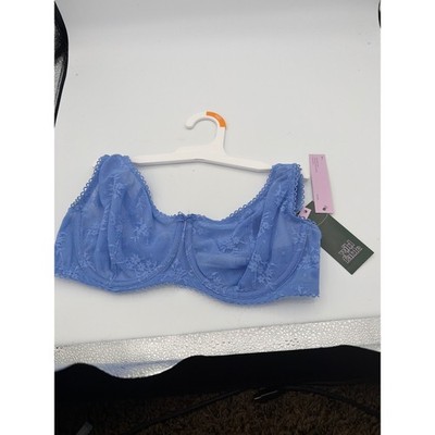 Wild Fable Women 36C Light Blue Floral Lace Unlined Underwire Bra NWT