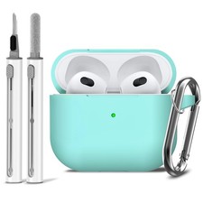 Ljusmicker for AirPods 3 Case with Cleaner Kit,Soft Silicone B-Mint Green