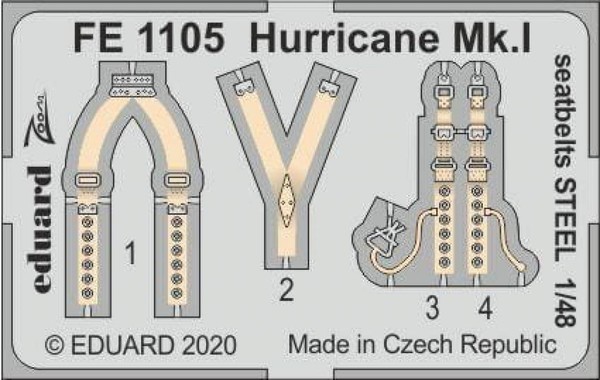Hurricane Mk. I Seatbelts Steel - Airfix - / 1:48 - Eduard FE1105-image