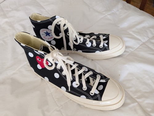 Converse Chuck Taylor All Star Comme des Garcons PLAY High-Top Polka Dot Sz 10
